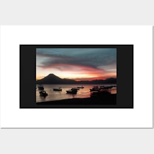 Sunset at Lake Atitlan, Guatemala Posters and Art